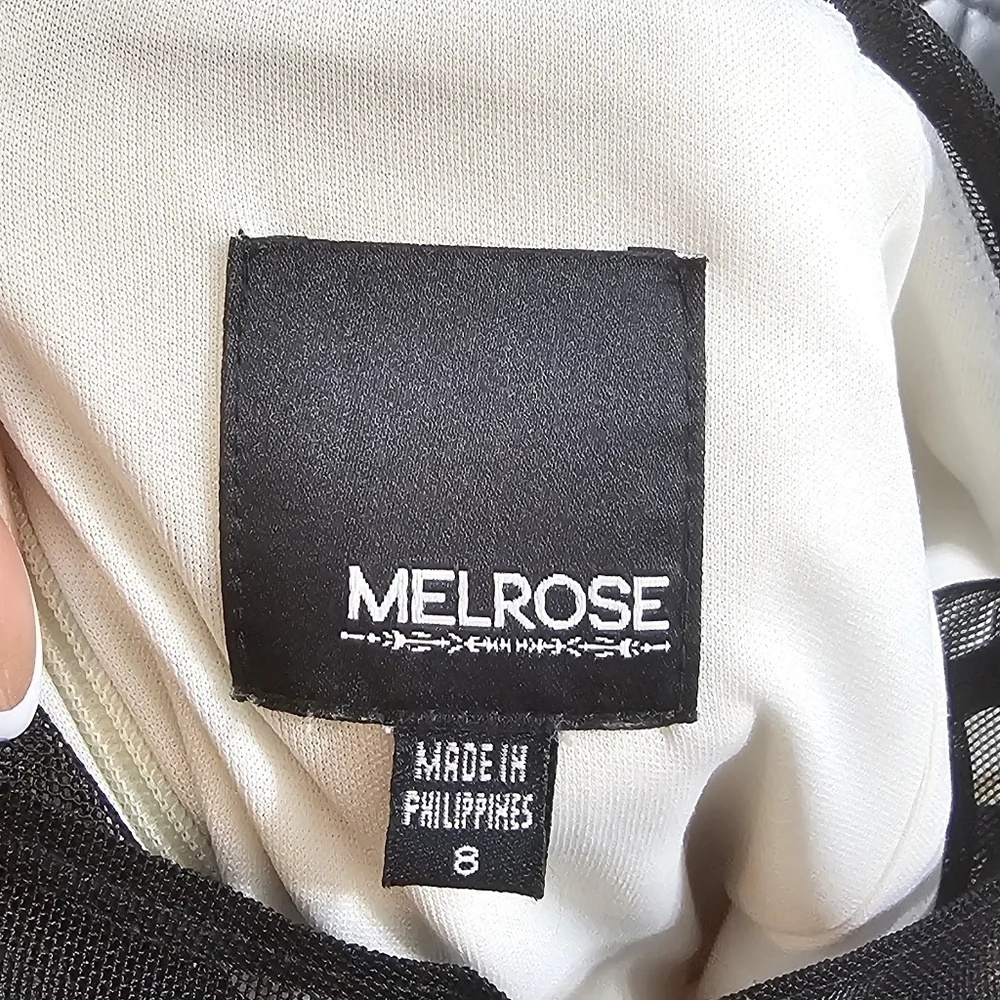 Melrose sz 8 cream black sleeveless cocktail dress - Picture 6 of 7